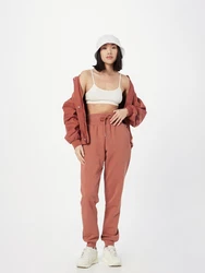 Urban Classics Kalhoty s vysokým pasem rezavě červená