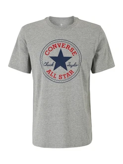 CONVERSE T-Shirt 'Chuck Taylor All Star' dunkelblau / graumeliert / rot CONVERSE T-Shirt 'Chuck Taylor All Star' dunkelblau / graumeliert / rot