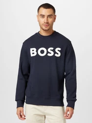 BOSS Sweatshirt WeBasic dunkelblau/weiß