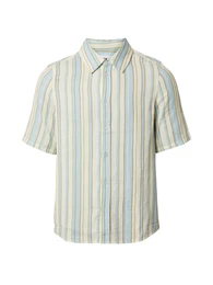 Hemd 'Carlos' beige / sand / hellblau