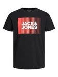 JACK & JONES T-Shirt 'JJCorp' rot/schwarz/wei