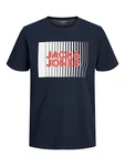 JACK & JONES T-Shirt 'JJCorp' navy/rot/offwhite