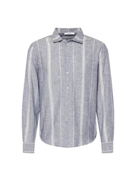 Hemd 'Dave' blaumeliert / wei