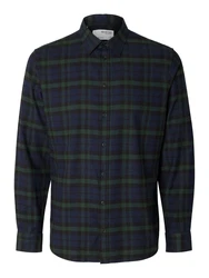 SELECTED HOMME Hemd Owen navy/grün/schwarz