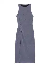 Úpletové šaty chladná modrá