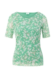 Tričko béžová / mátová / bílá