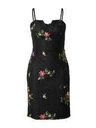 WAL G. Koktejlové šaty 'SIMRAN' zelená / červená / černá