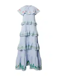 Šaty 'ALGUE' béžová / světlemodrá / zelená / červená