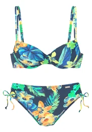 Bikiny námořnická modř / tyrkysová / svítivě zelená / oranžová