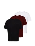 WEEKDAY T-Shirt kirschrot/schwarz/weiß
