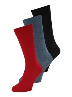 FALKE Socken 'Family' taubenblau/rot/schwarz