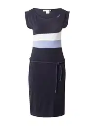 Šaty 'TARAYA' námořnická modř / světlemodrá / bílá