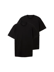 TOM TAILOR T-Shirt Basic T-Shirt (2-tlg) (6358) schwarz