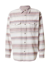 LEVI'S Hemd 'Silvertab 2 Pocket Shirt' sand / dunkellila / rostrot / white denim
