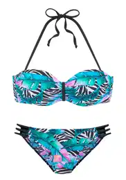 Bikiny azurová modrá / šeříková / černá / bílá