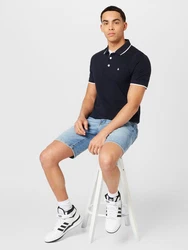 Jack & Jones Poloshirt JJEPAULOS POLO SS NOOS navy/weiß