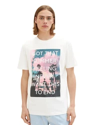 TOM TAILOR DENIM T-Shirt blau/rosa/weiß