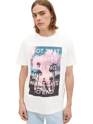 TOM TAILOR DENIM T-Shirt blau/rosa/weiß