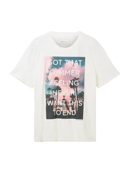 TOM TAILOR DENIM T-Shirt blau/rosa/weiß