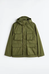 H&M Wasserabweisende Kapuzenjacke Khakigrün, Funktionskleidung – Jacken in Größe M. Farbe: Khaki green