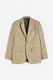 H&M Einreihiges Sakko Relaxed Fit Beige, Blazers in Größe 44