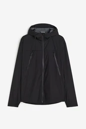 H&M Wasserabweisende Hardshell-Laufjacke Schwarz, Sportjacken in Größe L. Farbe: Black