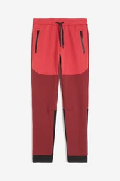 H&M DryMove™ Tapered Tech-Joggpants mit Zippertaschen Dunkelrot/Blockfarben, Sport – Hosen in Größe S. Farbe: Dark red/block-coloured