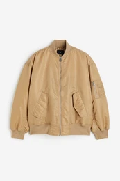 H&M Pilotenjacke Loose Fit Dunkelbeige, Jacken in Größe L. Farbe: Dark beige