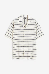 H&M Freizeithemd in Regular Fit Hellbeige/Gestreift, Freizeithemden Größe XS. Farbe: Light beige/striped