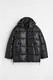 H&M Puffer Jacket Oversized Fit Schwarz, Jacken in Größe M. Farbe: Black