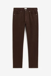 H&M Cordhose Slim Fit Dunkelbraun, Chinohosen in Größe W 29. Farbe: Dark brown