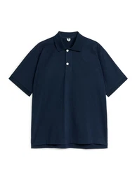 Arket Poloshirt aus Baumwolle Dunkelblau, Poloshirts in Größe S. Farbe: Dark blue