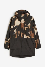 H&M Wasserabweisender Outdoor-Parka Hellbeige/Gemustert, Funktionskleidung – Jacken in Größe L. Farbe: Light beige/patterned