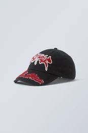 Weekday Cap mit aufwendiger Stickerei Schwarz, Caps in Größe XS/S. Farbe: Black