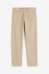 H&M Relaxed Jeans Beige, Baggy in Größe 28/30