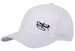 Flexfit Cap Wooly Combed Weiß mit Stick, Größe S/M (56 cm - 58 cm), Basecap für Damen und Herren