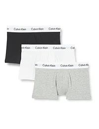 Herren - 3er-Pack mittlere Taille Hüft-Shorts - Cotton Stretch, (Schwarz/Grey/White) (3-er pack) Gr.M