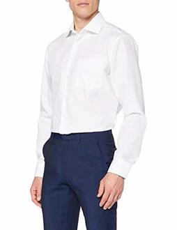 Seidensticker Herren Business Hemd Regular Fit Langarm Weiß