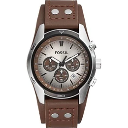 Herren Chronograph Quarz Uhr mit Leder Armband CH2565