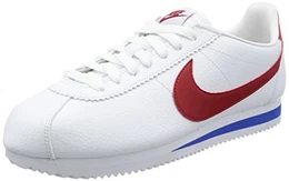 Herren Classic Cortez Leather Laufschuhe, Weiß, 44 EU, Weiß (Weiß (weiß/varsity red-varsity royal)), 44 EU