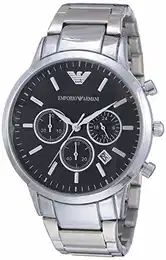 Herren Chronograph Quarz Uhr mit Edelstahl Armband AR2434