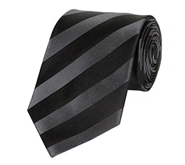 Fabio Farini klassische, schwarz-grau gestreifte 8 cm Krawatte, als Geschenk, zur Hochzeit oder Arbeit