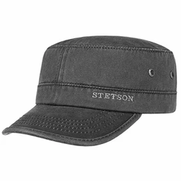 Datto Army Cap (Kubacap), coole aus Baumwolle gefertigte Militärmütze für Herren, Armee-Mütze Gr.M/56-57-Schwarz