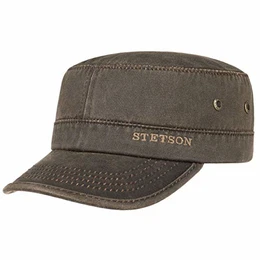 Datto Army Cap (Kubacap), coole aus Baumwolle gefertigte Militärmütze für Herren, Armee-Mütze Gr.M/56-57-Braun