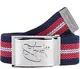 2Stoned Gürtel Canvas Belt Navy-Rot-Weiß, Chromschnalle Classic, 4 cm breit, für Damen und Herren