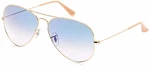 Ray Ban Unisex Aviator Large Metal Sonnenbrille MOD. 3025 Gold/Kristall Hellblau Verlauf