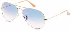 Ray Ban Unisex Aviator Large Metal Sonnenbrille MOD. 3025 Gold/Kristall Hellblau Verlauf