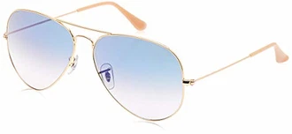 Ray Ban Unisex Aviator Large Metal Sonnenbrille MOD. 3025 Gold/Kristall Hellblau Verlauf