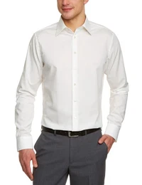 Herren Tailored Fit Businesshemd, Beige (Ecru 21), 42