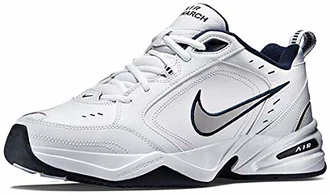 Nike Herren Air Monarch IV Sportschuh Weiß/Midnight Navy/Metallic Silver